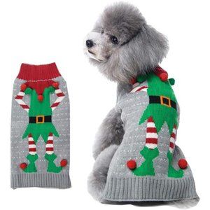 Elf Dog Xmas Sweaters, Dog Christmas Sweater for Medium Size Dogs